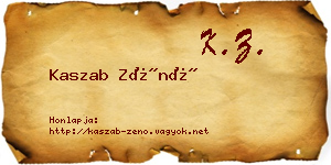 Kaszab Zénó névjegykártya